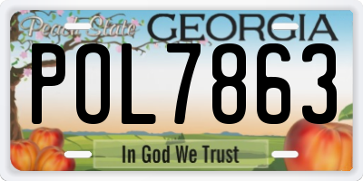 GA license plate POL7863