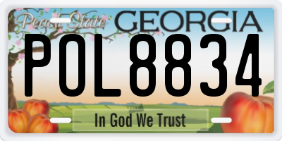 GA license plate POL8834