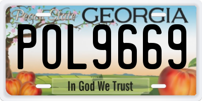 GA license plate POL9669