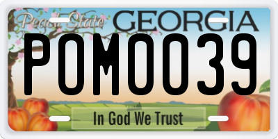 GA license plate POM0039