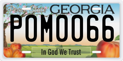 GA license plate POM0066