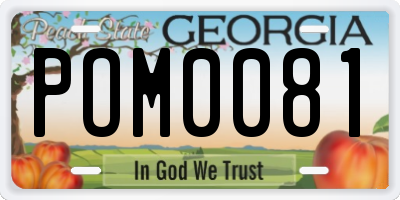 GA license plate POM0081