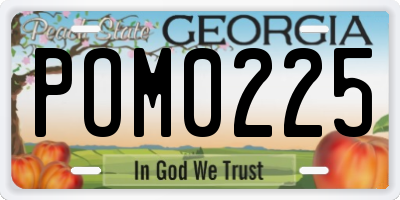 GA license plate POM0225