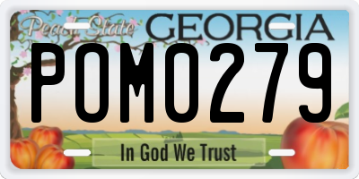 GA license plate POM0279