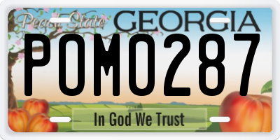 GA license plate POM0287