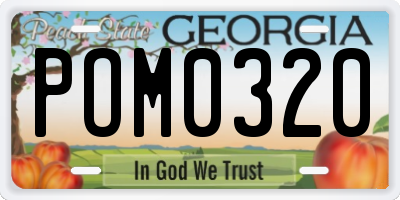 GA license plate POM0320