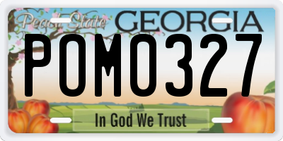 GA license plate POM0327