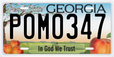GA license plate POM0347