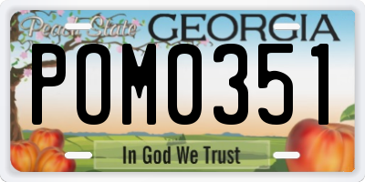 GA license plate POM0351