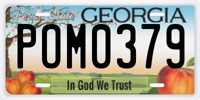 GA license plate POM0379