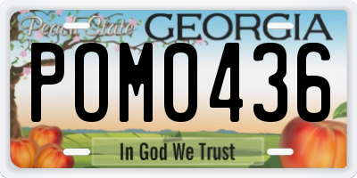 GA license plate POM0436