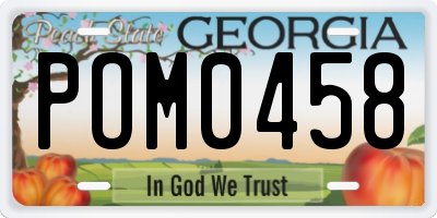 GA license plate POM0458