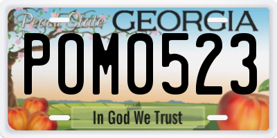 GA license plate POM0523