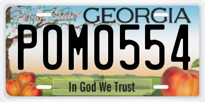 GA license plate POM0554