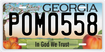 GA license plate POM0558