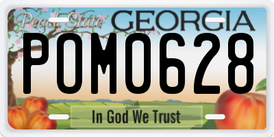 GA license plate POM0628
