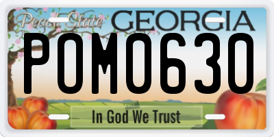 GA license plate POM0630