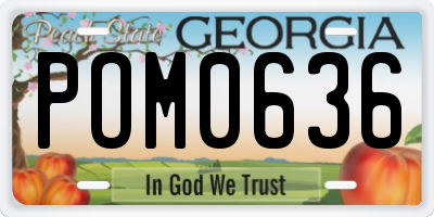 GA license plate POM0636
