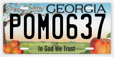 GA license plate POM0637