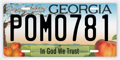 GA license plate POM0781