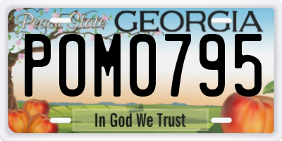 GA license plate POM0795