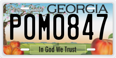 GA license plate POM0847