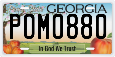 GA license plate POM0880