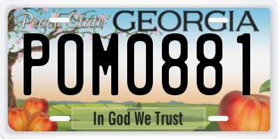 GA license plate POM0881