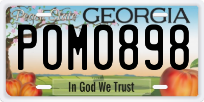 GA license plate POM0898