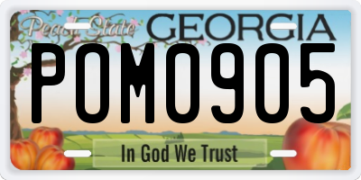 GA license plate POM0905