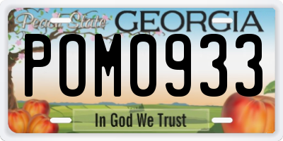 GA license plate POM0933