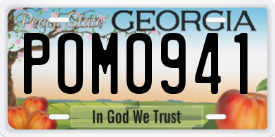GA license plate POM0941