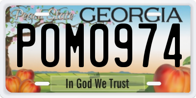 GA license plate POM0974