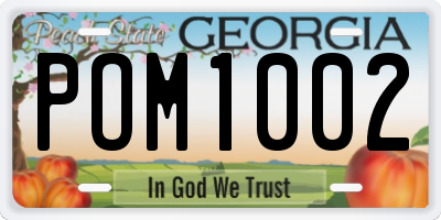 GA license plate POM1002
