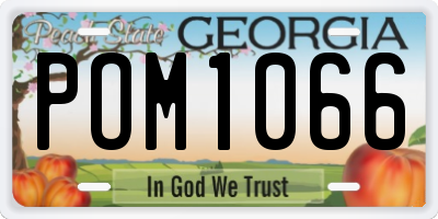 GA license plate POM1066