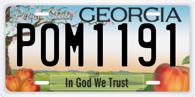 GA license plate POM1191