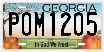 GA license plate POM1205