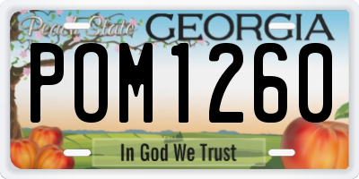 GA license plate POM1260