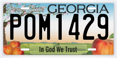 GA license plate POM1429