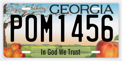 GA license plate POM1456