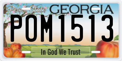 GA license plate POM1513