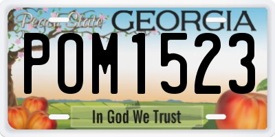 GA license plate POM1523