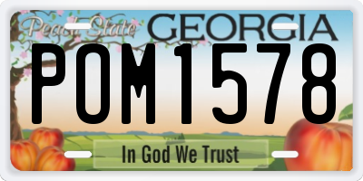 GA license plate POM1578