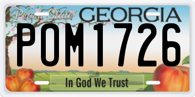 GA license plate POM1726