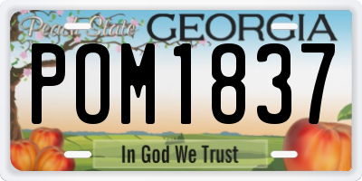 GA license plate POM1837