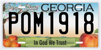 GA license plate POM1918