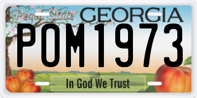 GA license plate POM1973