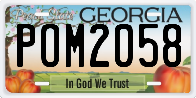 GA license plate POM2058