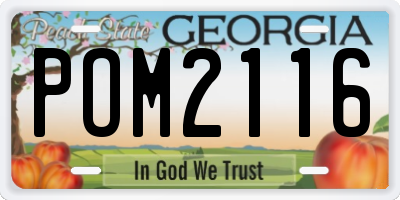 GA license plate POM2116