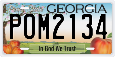 GA license plate POM2134